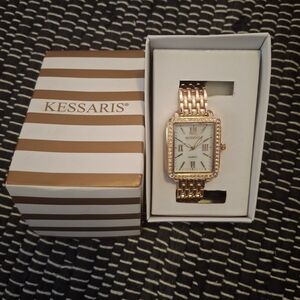 Kessaris Gold Watch with White Dial